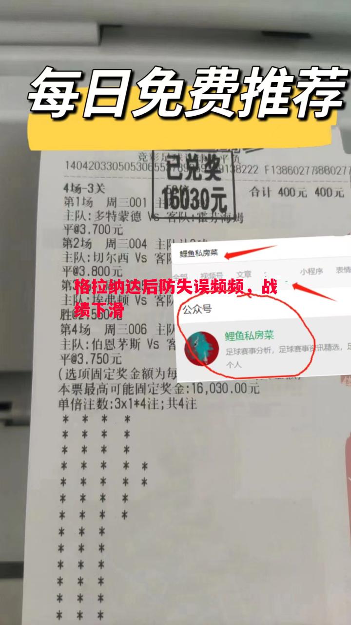 格拉纳达后防失误频频，战绩下滑